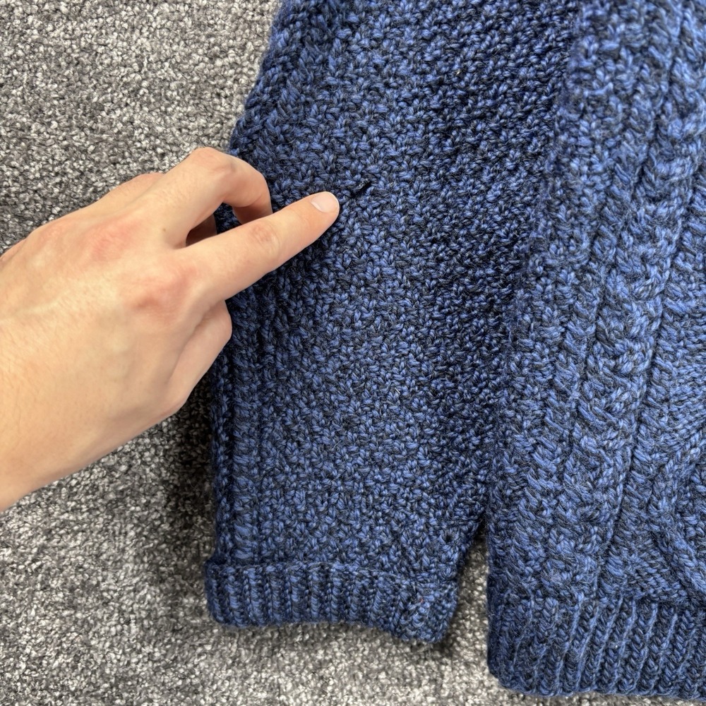 Carraig Donn 100% Merino Wool‎ Cable Knit Cardigan Sweater Womens XL Blue Zip Up - Picture 7 of 10